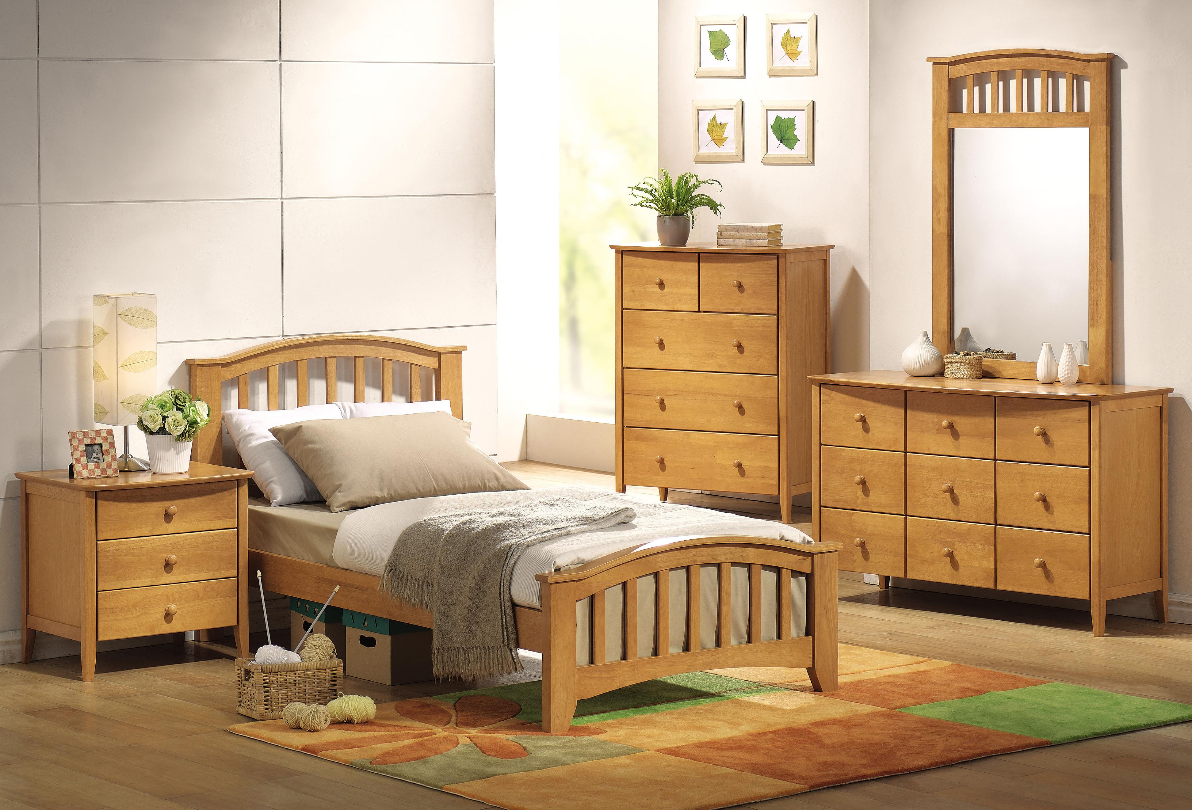 Acme San Marino Youth Slat Bedroom Set In Maple in measurements 3888 X 2643