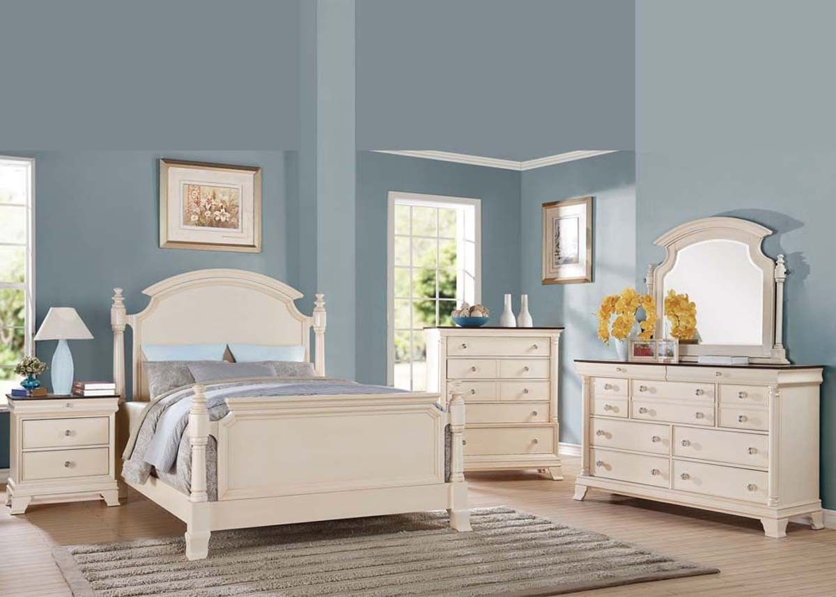 Acme Tahira 4 Pcs Traditional Ivory Queen Bedroom Set Furn Julie pertaining to sizing 1200 X 857