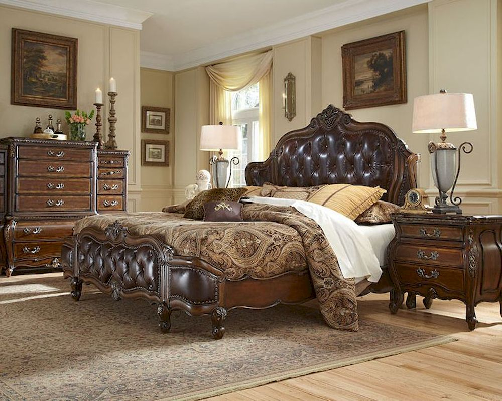 Aico Bedroom Set W Upholstered Headboard Lavelle Melange Ai 540set L inside size 1000 X 800