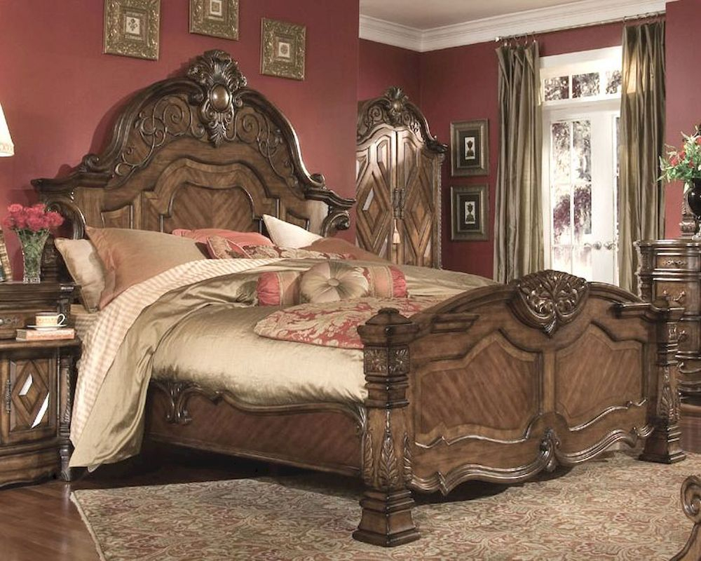 Aico Mansion Bed Windsor Court In Vintage Fruitwood Ai 700 1 54 for sizing 1000 X 800