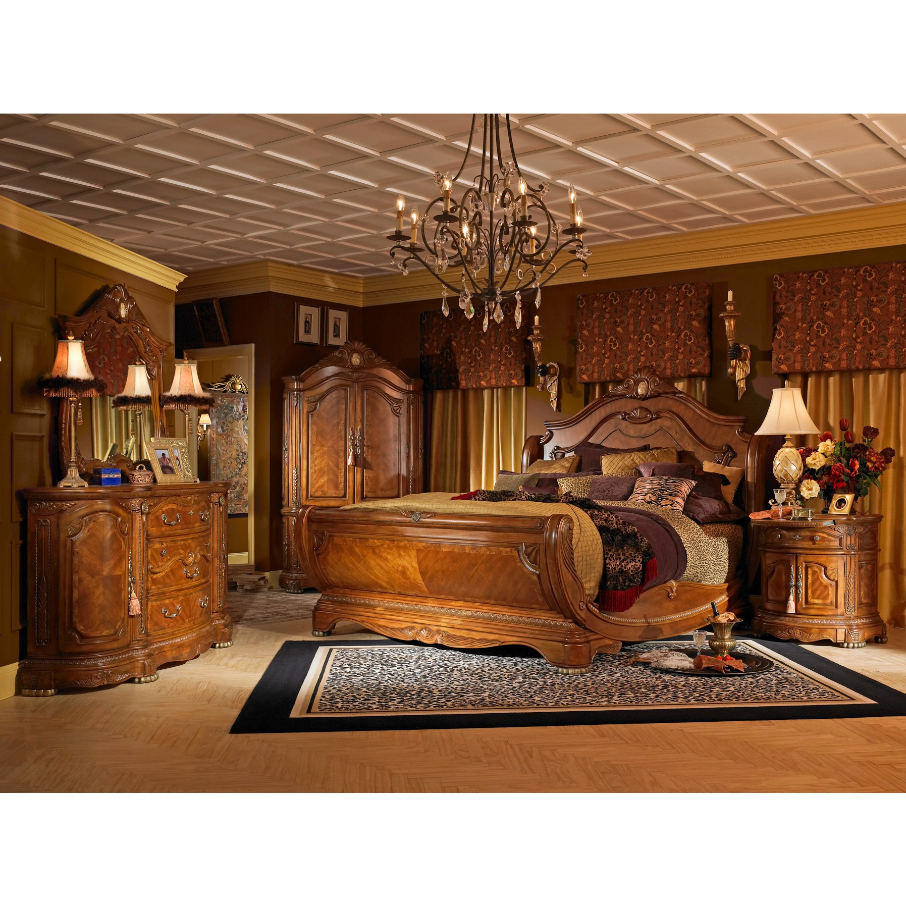 Aico Michael Amini 4pc Cortina California King Size Bedroom Set throughout dimensions 1795 X 1795