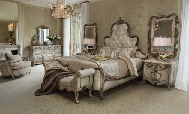 Aico Michael Amini Platine De Royale 4pc Queen Panel Bedroom Set within size 1100 X 1100