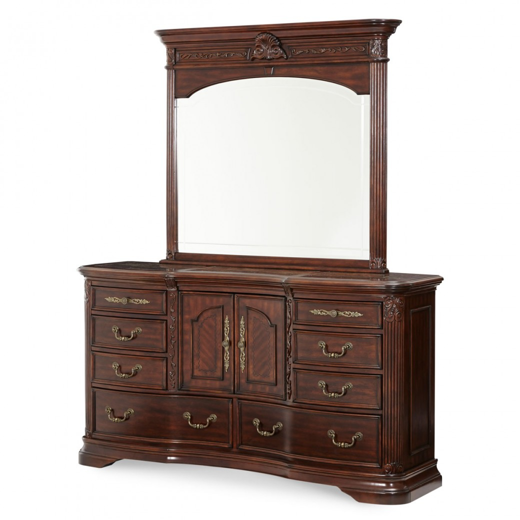 Aico Villagio Dresser Hazelnut throughout sizing 1040 X 1040