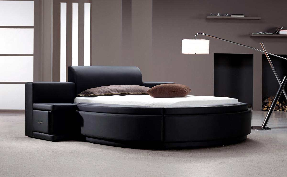 Aiden Black Round Bed Modern Bedroom Furniture with measurements 1200 X 742