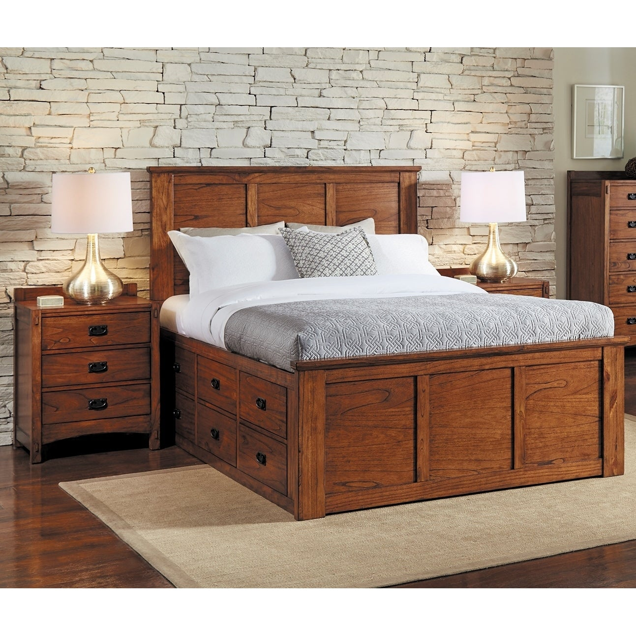 Aira 3 Piece Solid Wood Queen Storage Bedroom Set with regard to size 1293 X 1293