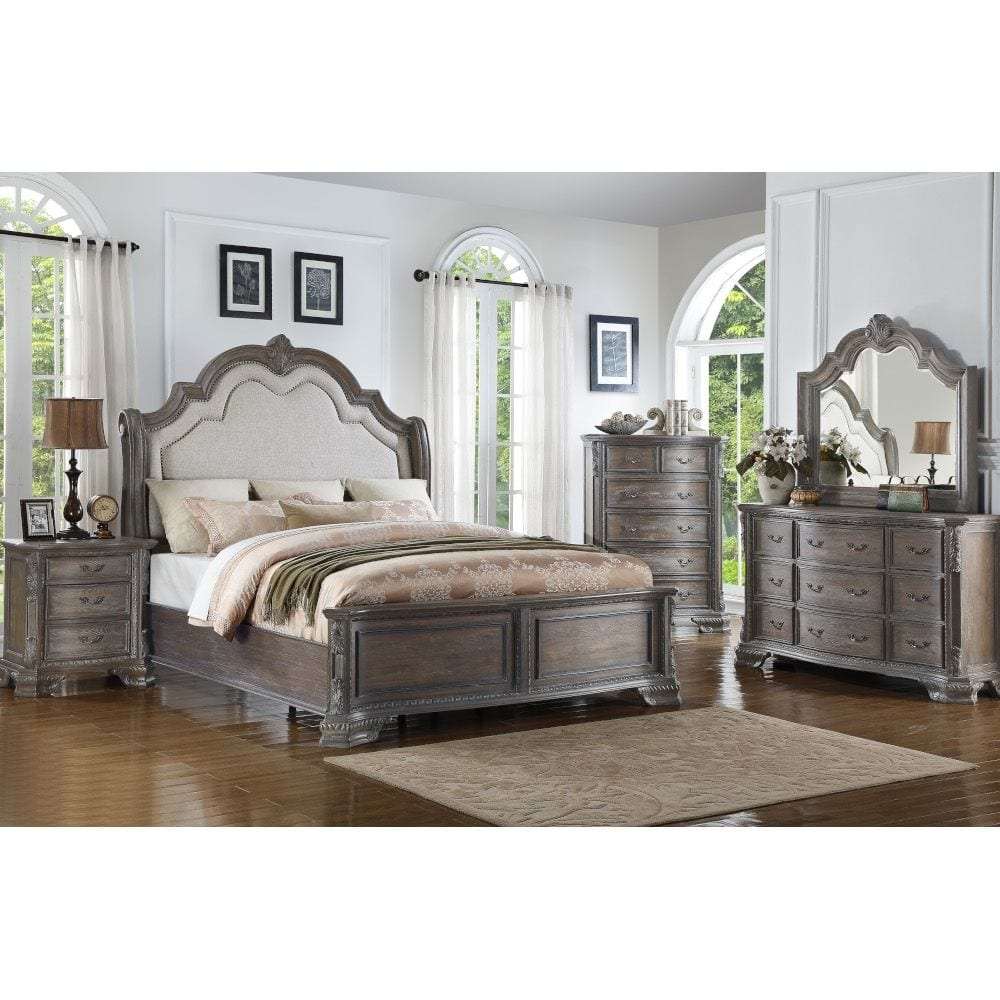 Alexandria Antique Bedroom Bed Dresser Mirror King Alexandantkbr in dimensions 1000 X 1000