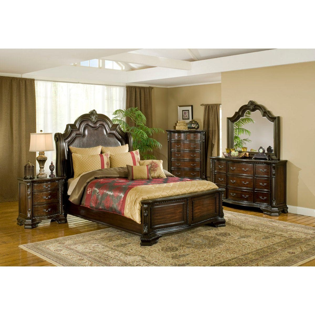 Alexandria Bedroom Bed Dresser Mirror Queen B1100 throughout measurements 1200 X 1200