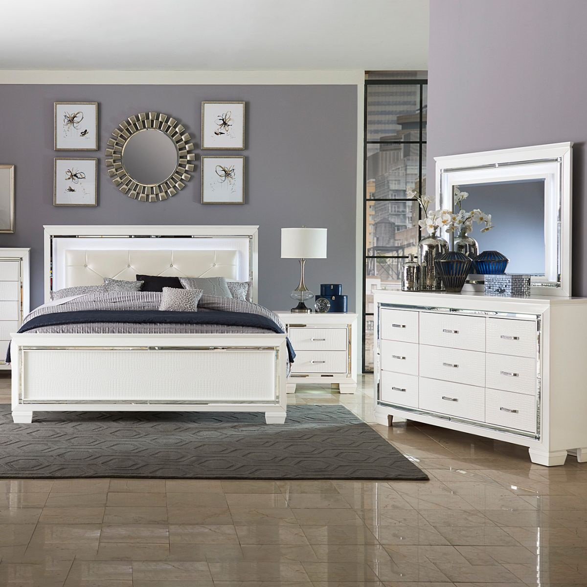 Allura White 5 Pc King Bedroom for sizing 1200 X 1200