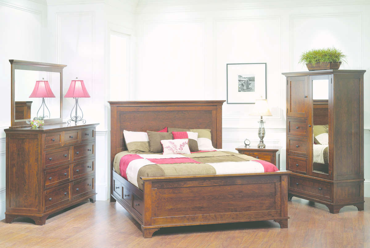 American Amish Made Real Wood Arlington 4 Piece Bedroom Set Rustic Cherry throughout proportions 1200 X 803