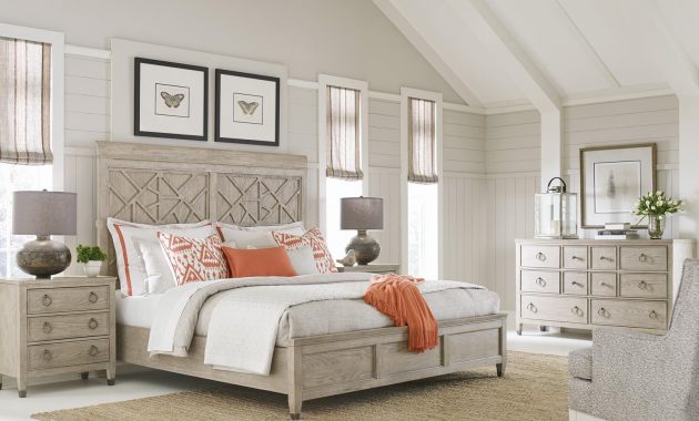 American Drew Vista Altamonte 4pc Panel Bedroom Set In White Oak in size 1600 X 1200