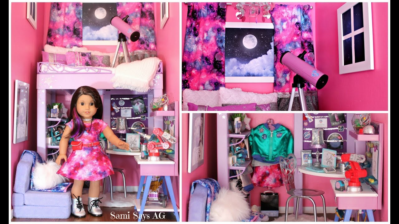 American Girl Doll Luciana Space Galaxy Bedroom Set Up for sizing 1280 X 720