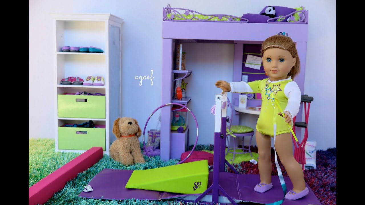American Girl Doll Mckennas Whole Collection Gymnastics Sets And Loft Bed with regard to dimensions 1280 X 720