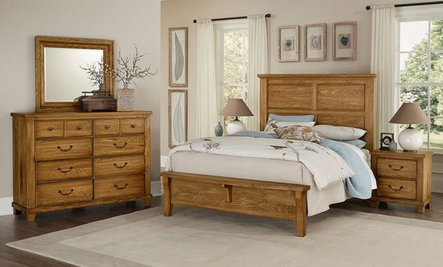 American Oak Mansion Bench Footboard Bedroom Set Honey Oak Vaughan throughout proportions 1145 X 900