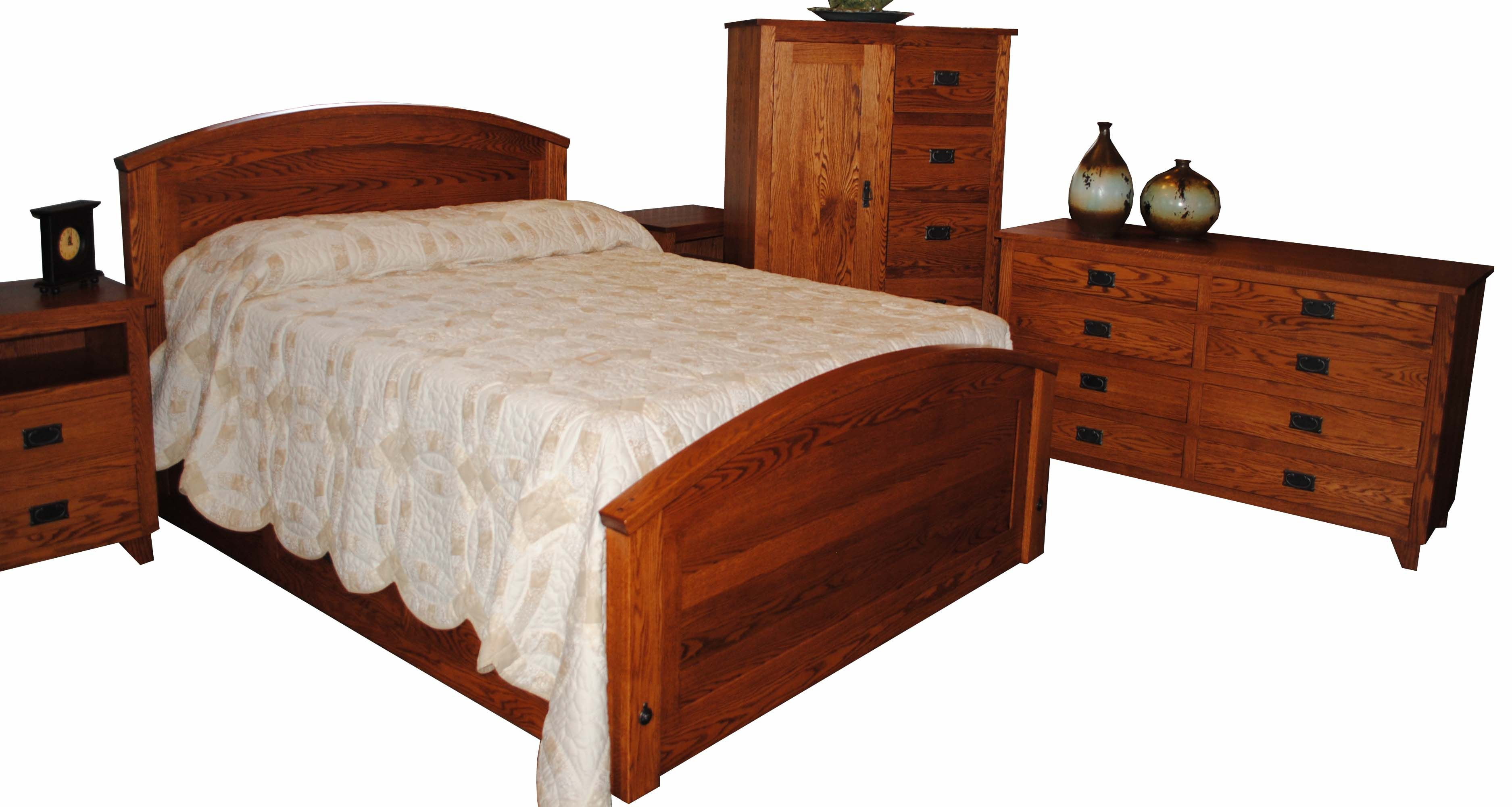 Amish Custom Made Red Oak Mission Bedroom Set Bedroom Furniture intended for dimensions 3749 X 2001