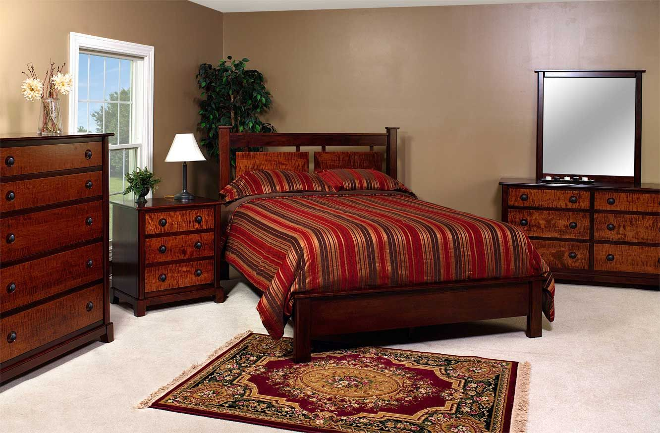 Amish Tiger Maple Bedroom Amish Furniture Wood Bedroom Furniture with regard to proportions 1332 X 874