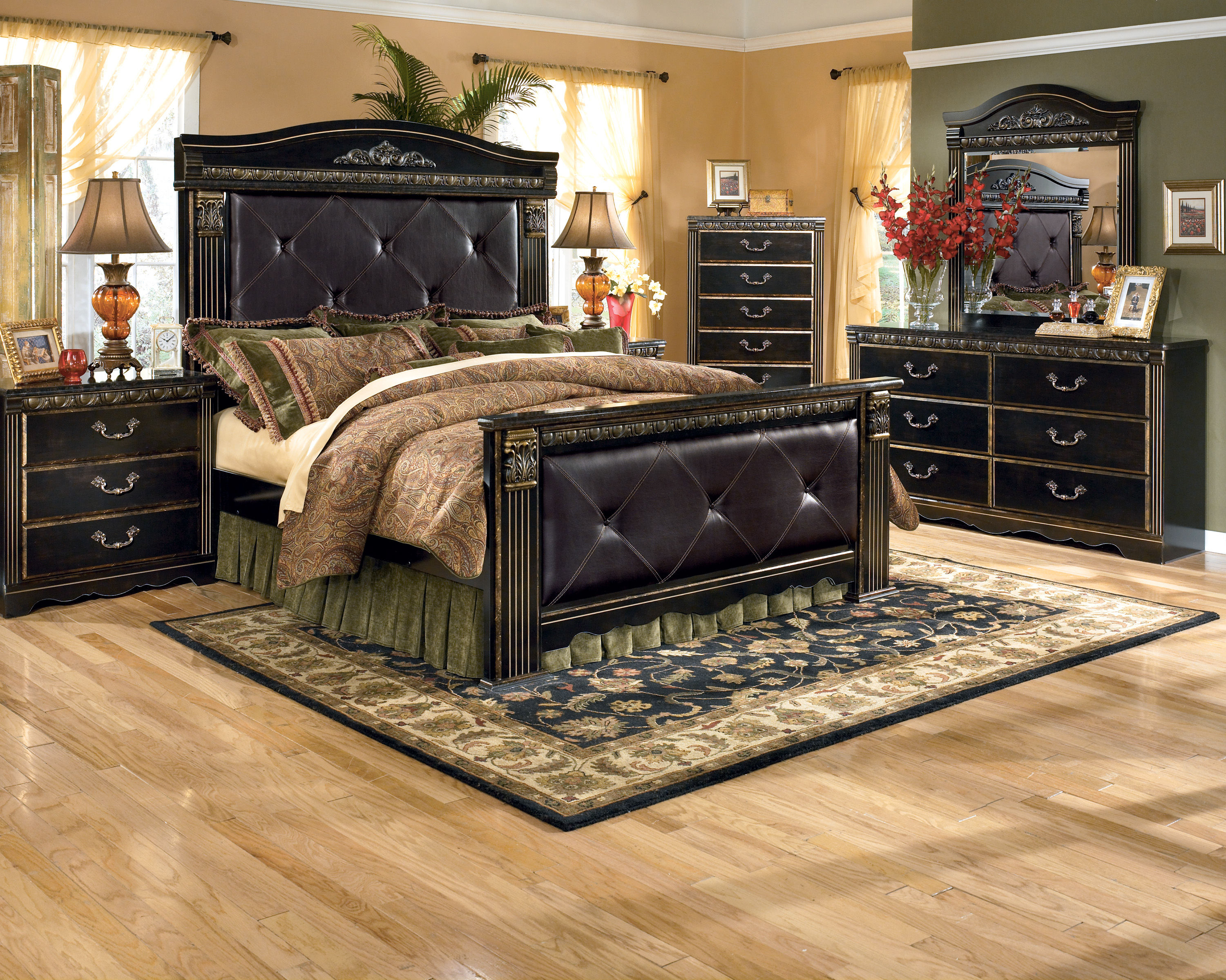 Angenehm King Mansion Bedroom Sets Black For Rustic Girls Living with regard to measurements 3001 X 2400