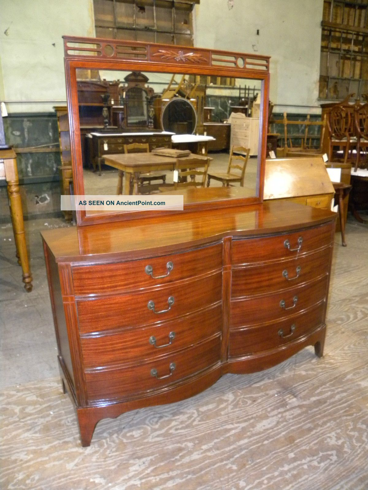 Antique Double Bow Front Dixie Bedroom Furniture Mahogany Dresser regarding dimensions 1200 X 1600