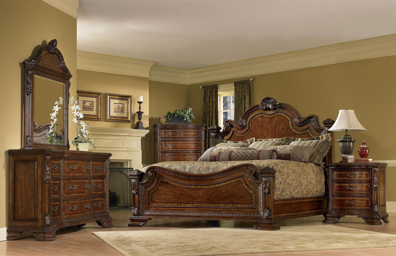 Antique King Bedroom Sets Old World King Bedroom Group A R T in sizing 1280 X 828