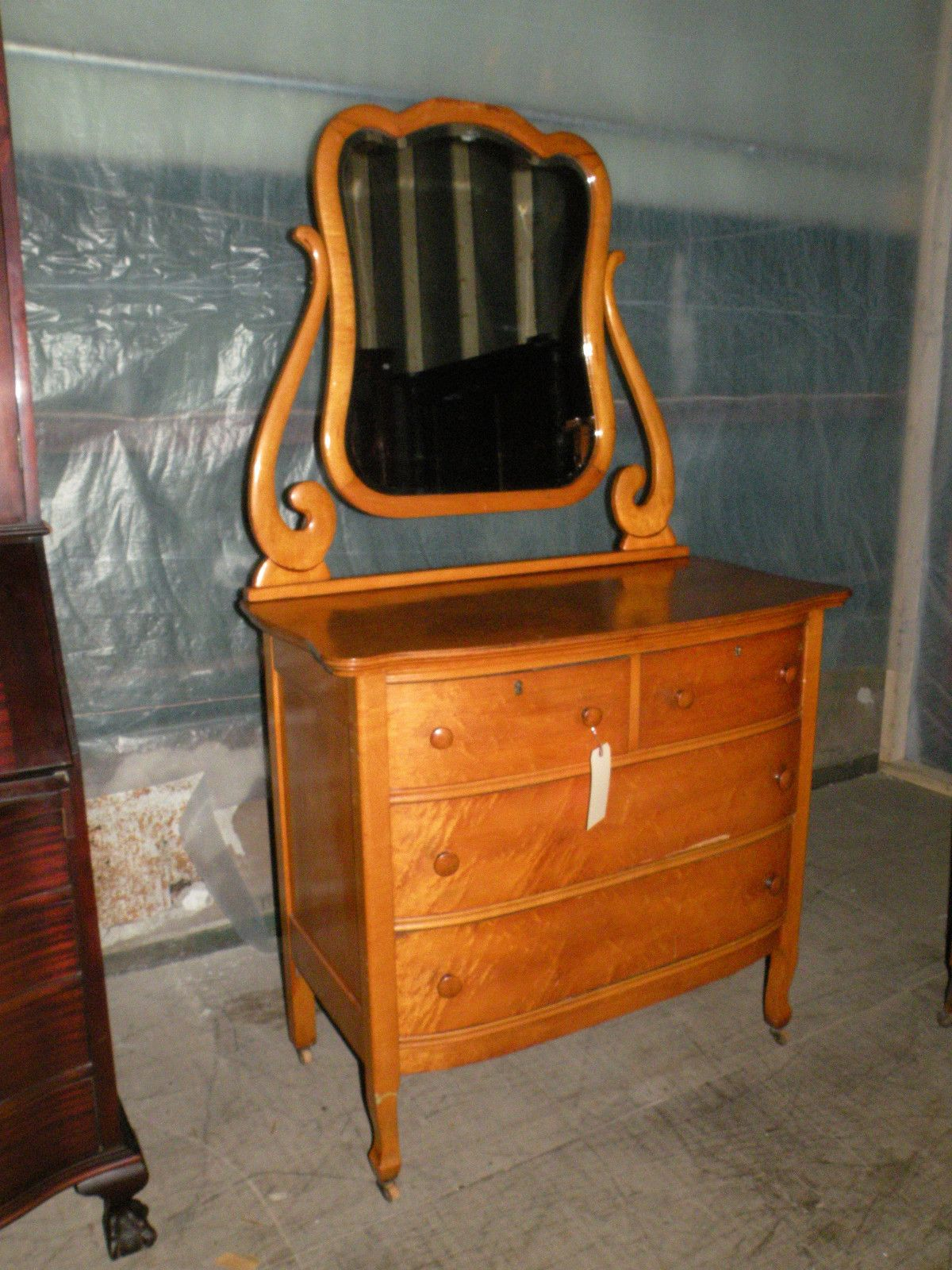 Antique Rare Birdseye Maple Bedroom Dresser With Mirrorarcadia throughout measurements 1200 X 1600