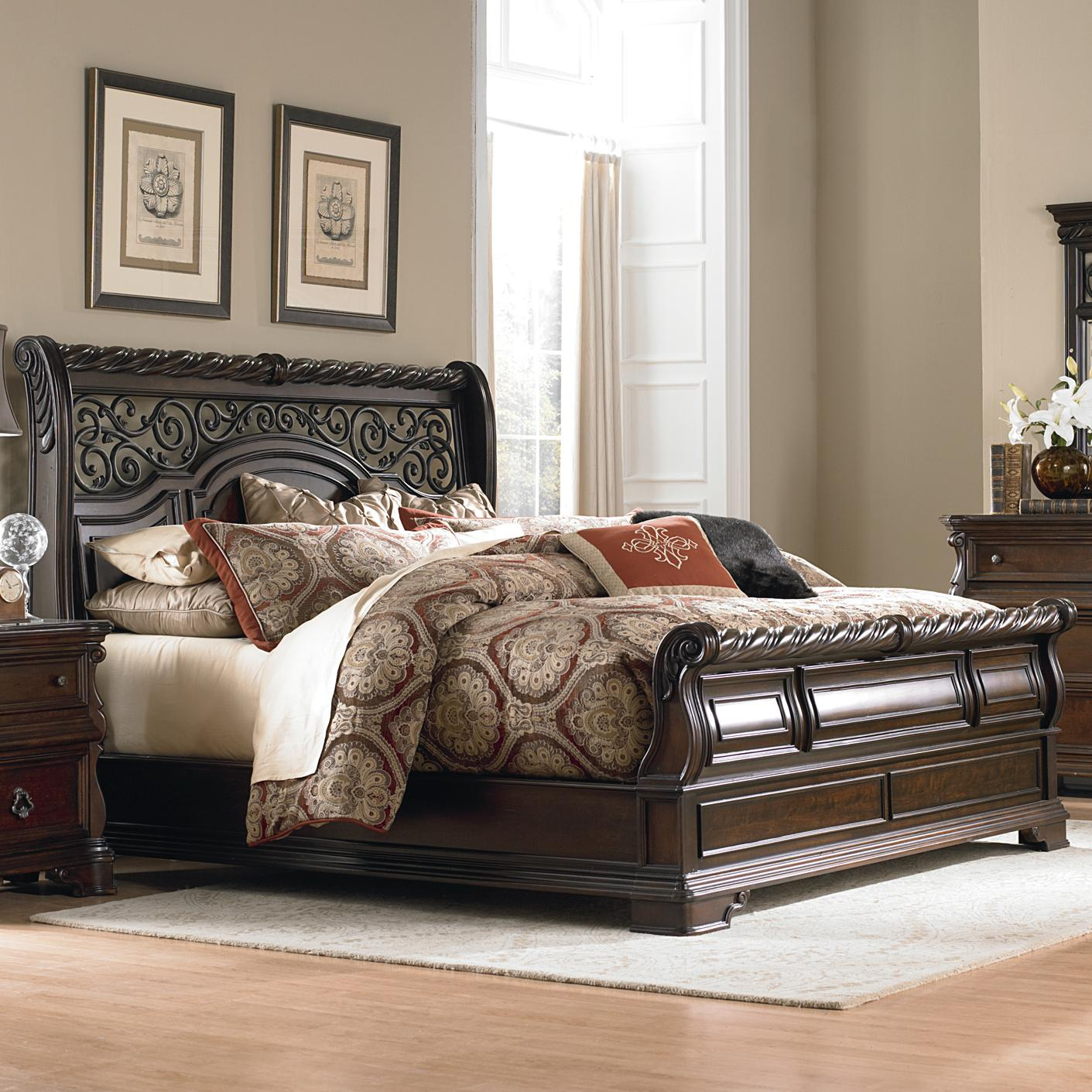 Arbor Place Queen Traditional Sleigh Bed Liberty Furniture At Royal Furniture regarding proportions 1411 X 1411