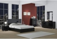 Aria Contemporary 4 Piece Black Wood Bedroom Set within size 2000 X 2000