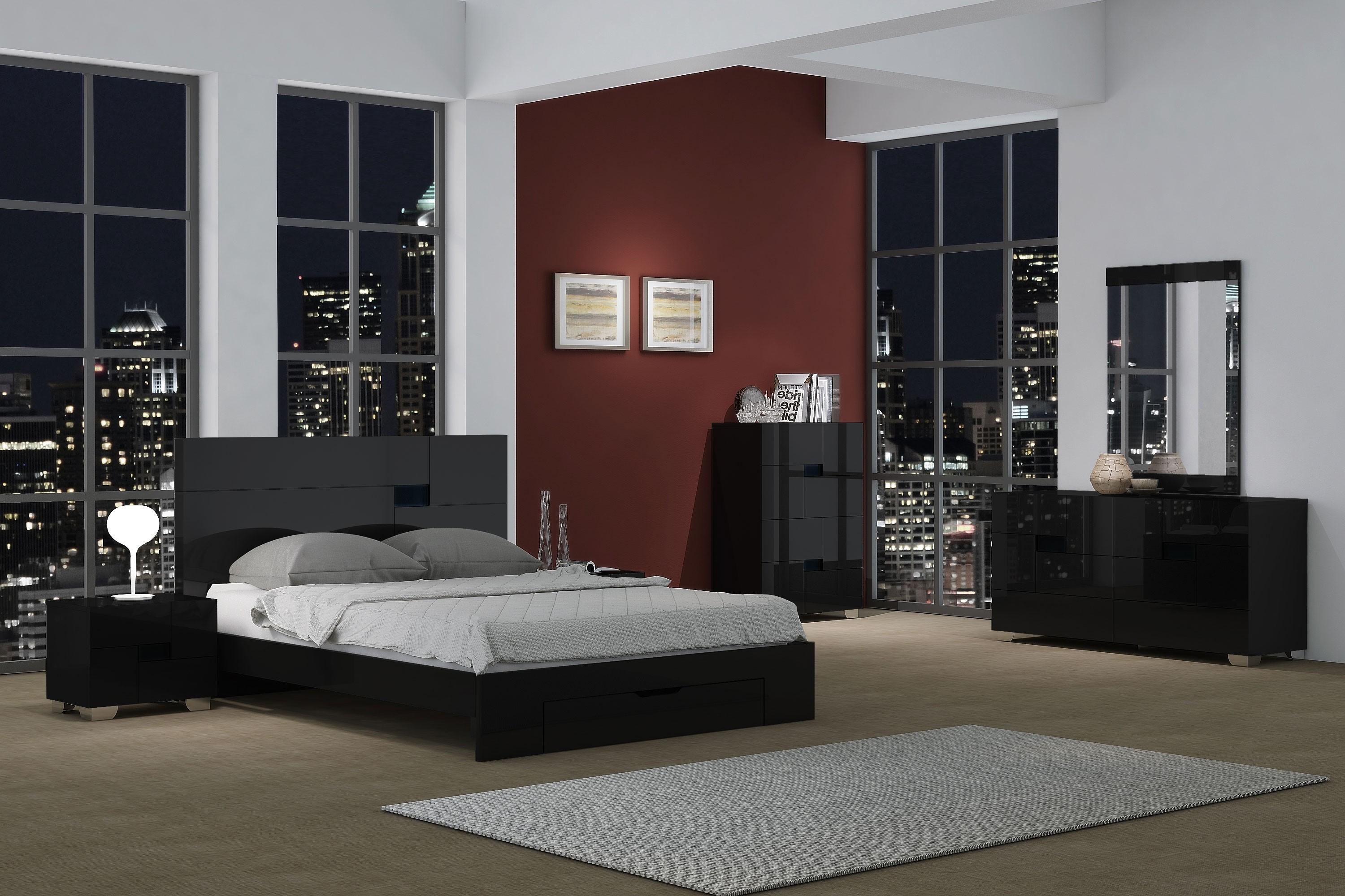 Aria Dark Brown Finish Bedroom Set With Storage Bed in sizing 3000 X 2000