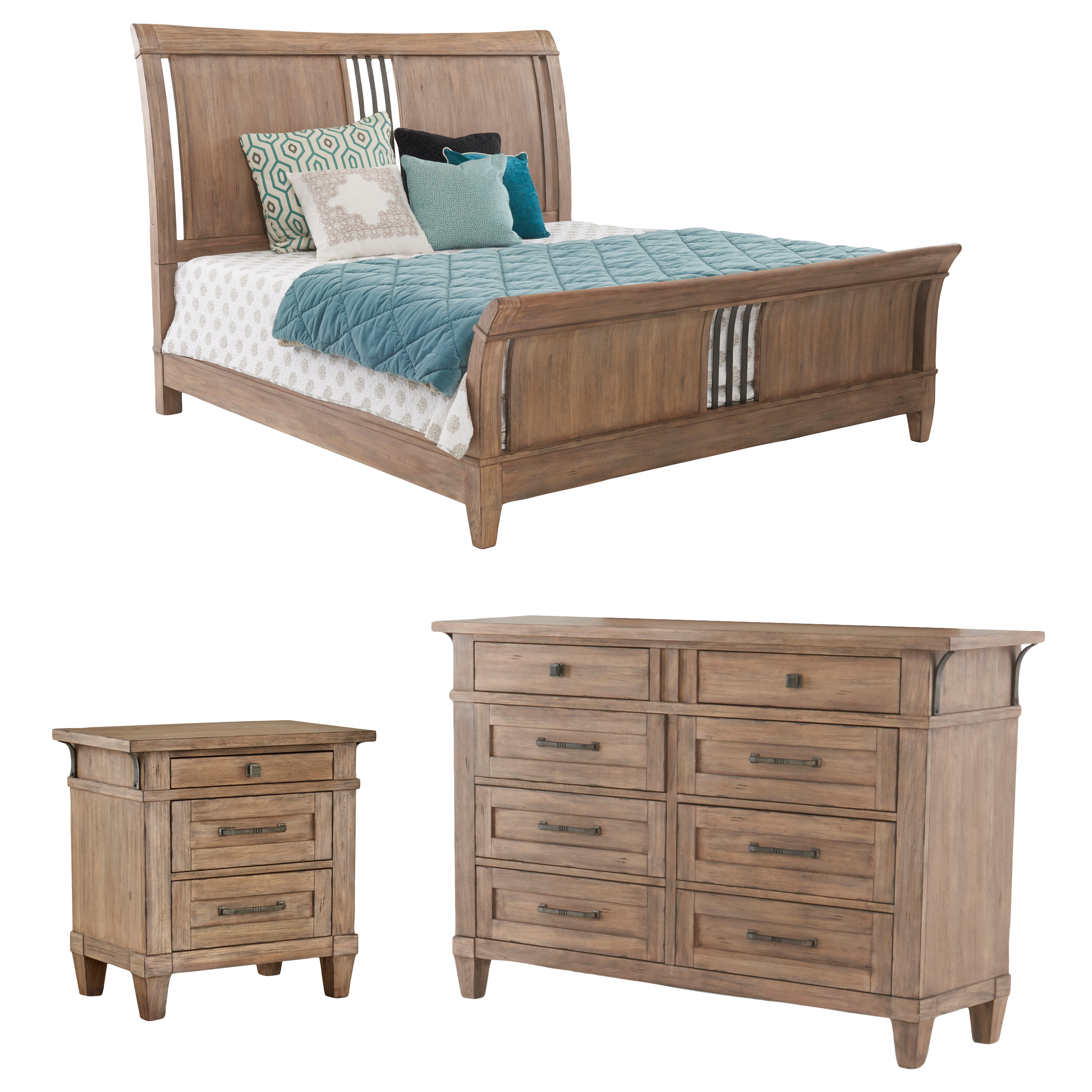 Ariel Sleigh Configurable Bedroom Set with size 3000 X 3000