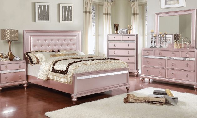 Ariston Rose Gold Bedroom Set intended for sizing 2400 X 1309