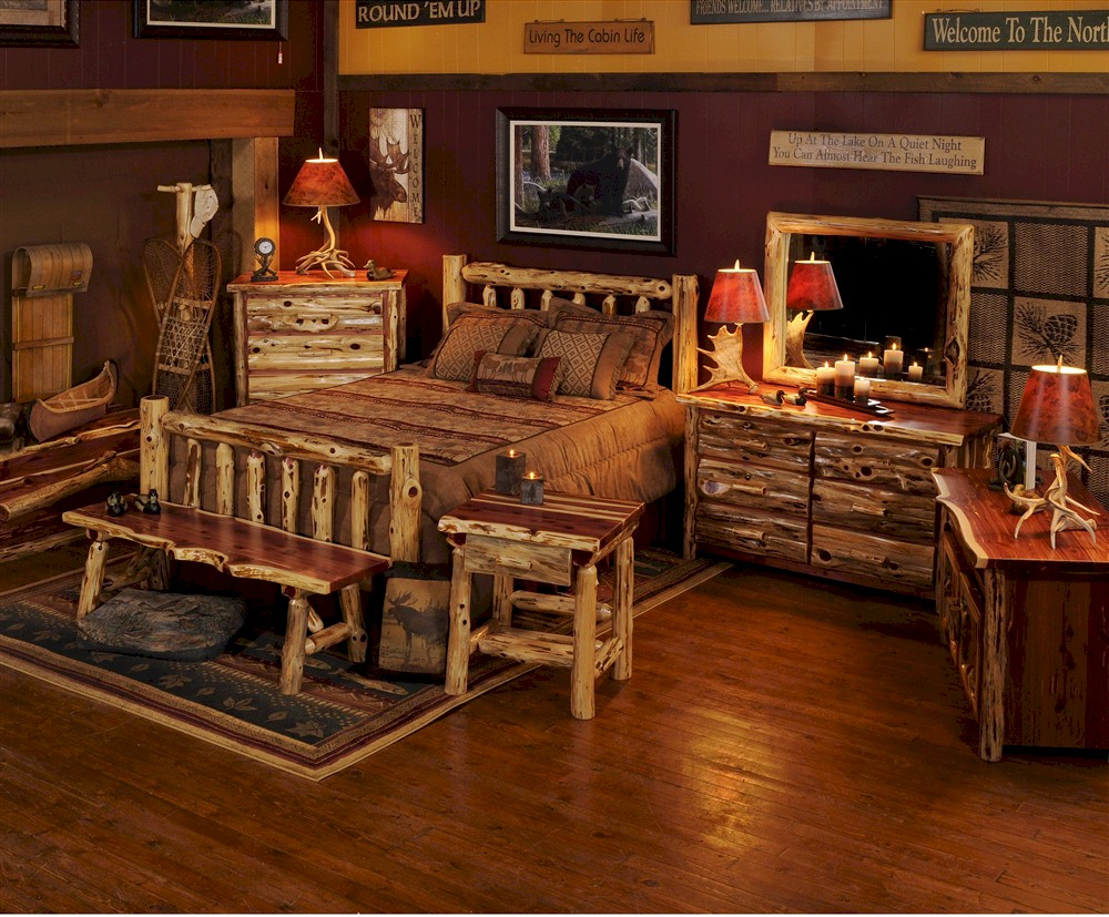 Aromatic Red Cedar Bedroom Package Red Cedar Log Furniture pertaining to size 1000 X 827