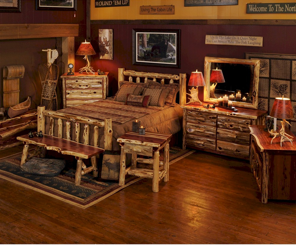 Aromatic Red Cedar Bedroom Package Red Cedar Log Furniture The throughout measurements 1000 X 827