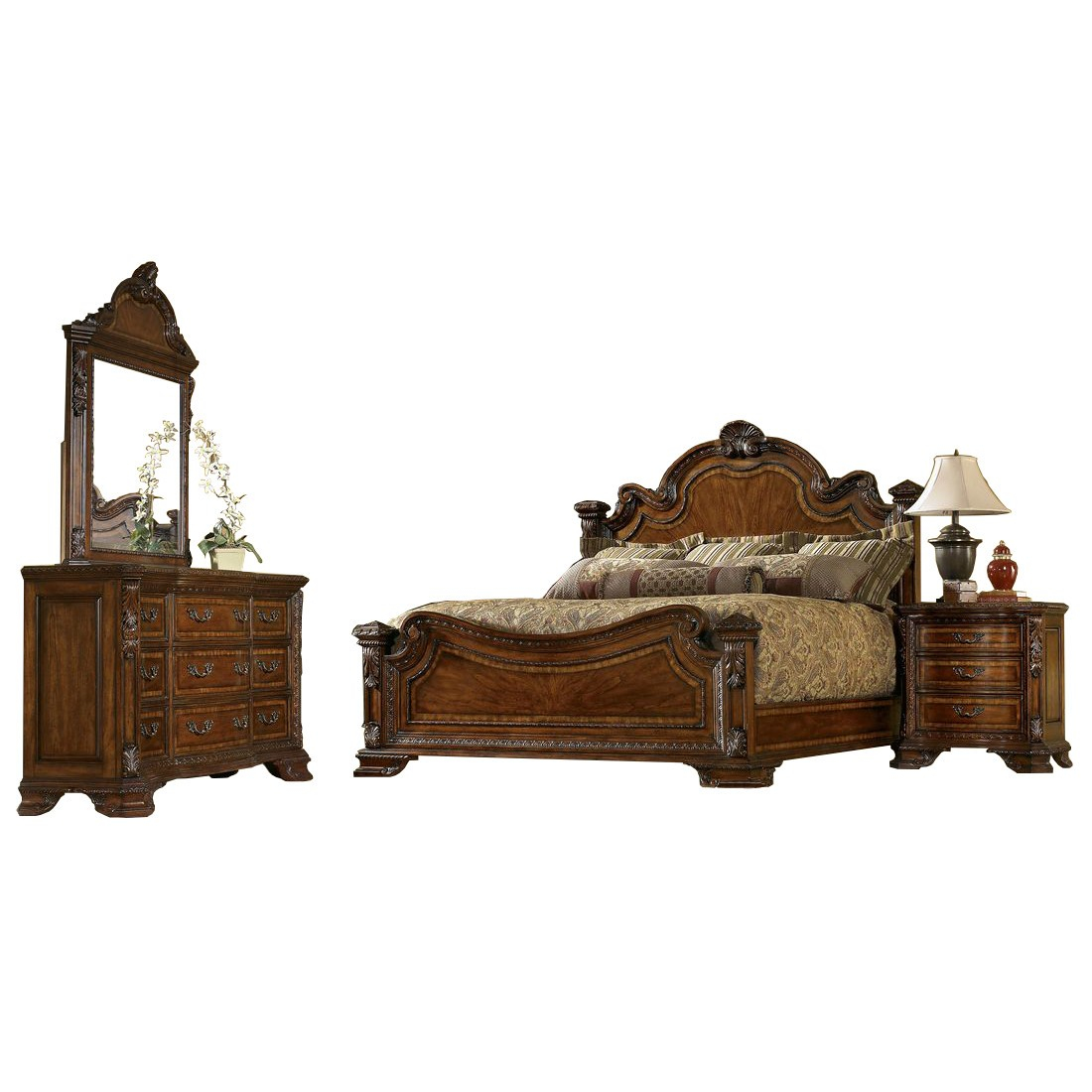 Art Furniture Old World Estate Bedroom Set with regard to dimensions 1100 X 1100