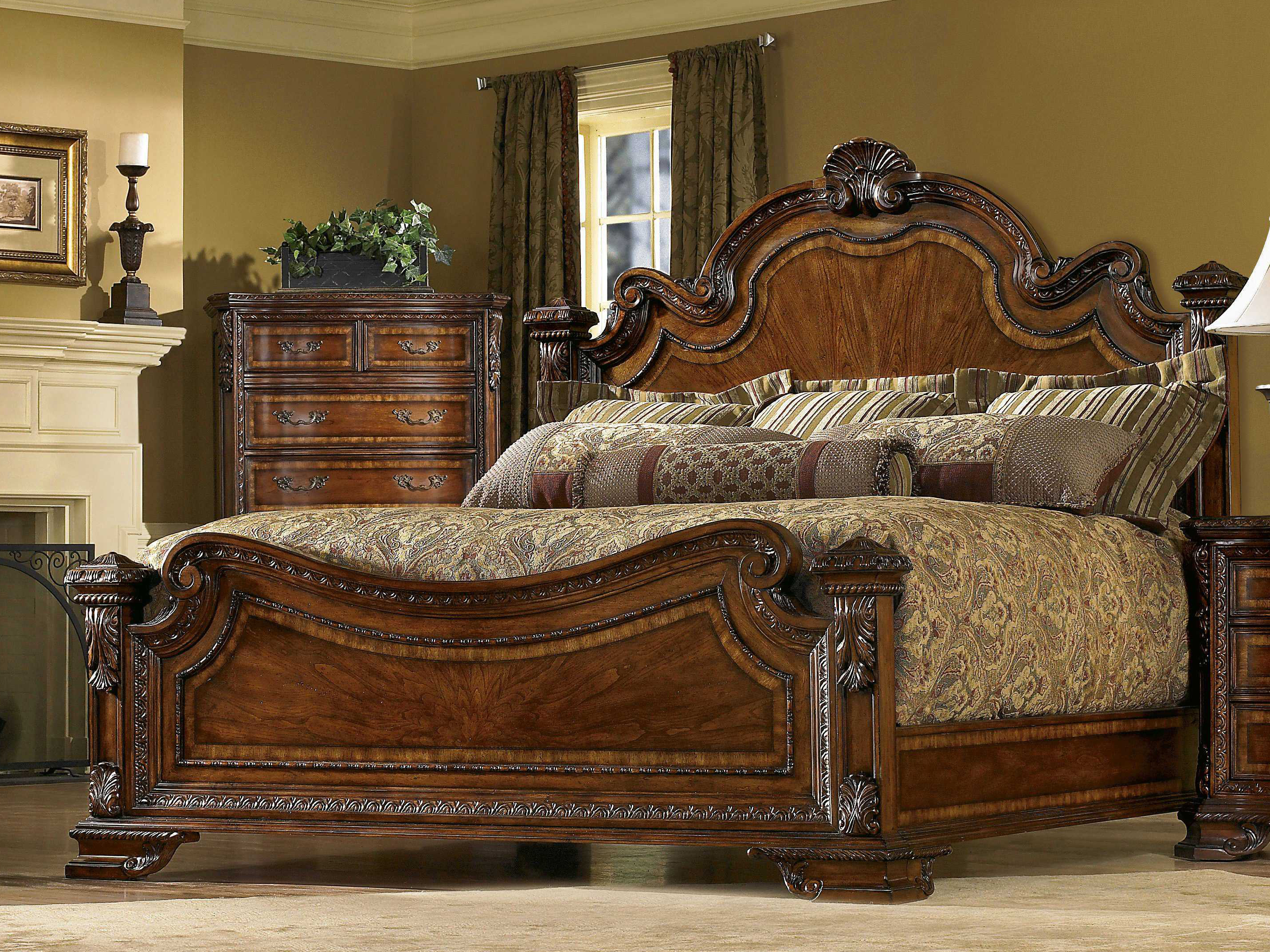 Art Furniture Old World Estate Queen Panel Bed in sizing 2864 X 2148