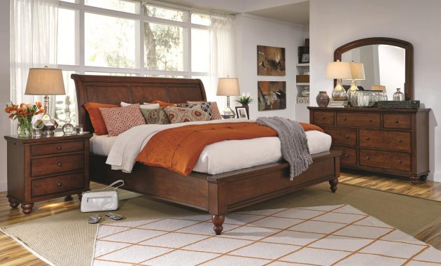 Aspen Home Cambridge Sleigh Bedroom Set In Brown Cherry intended for measurements 3000 X 1941