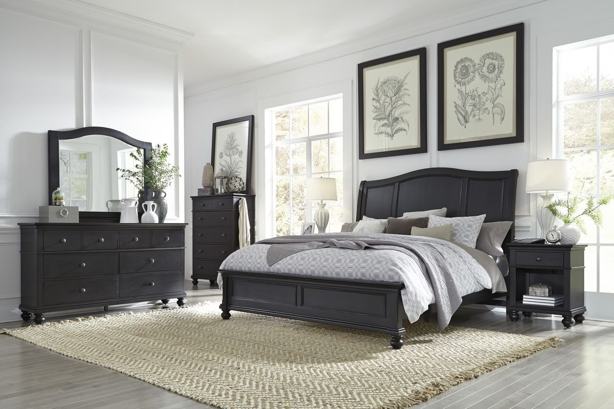 Aspen Home Oxford Sleigh Bedroom Set In Black in measurements 1200 X 800