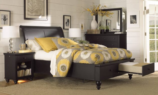 Aspenhome Cambridge Sleigh Storage Bedroom Set In Black with regard to size 3000 X 1853