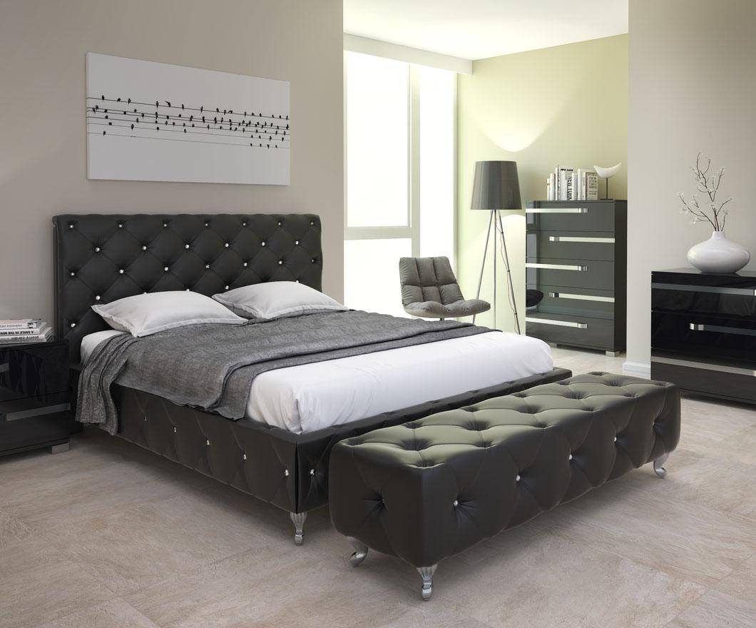 At Home Usa Maria Tufted Black Queen Bedroom Set 2pcs Contemporary Modern for measurements 1060 X 880