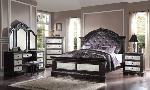 Athena Silver 4 Pc Bedroom Set With Vanity Acme Furniture for dimensions 1200 X 758