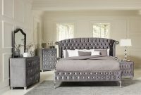 Audrey Metallic 5 Piece Upholstered Bedroom Set With 2 Nightstands with regard to proportions 2156 X 2156