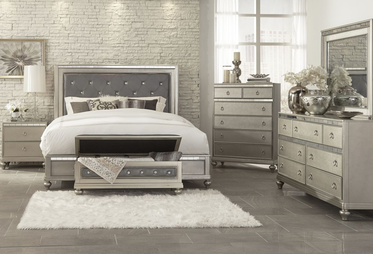 Aurora Champagne 5 Pc Queen Bedroom Bedroom Sets Bedroom in size 1200 X 818