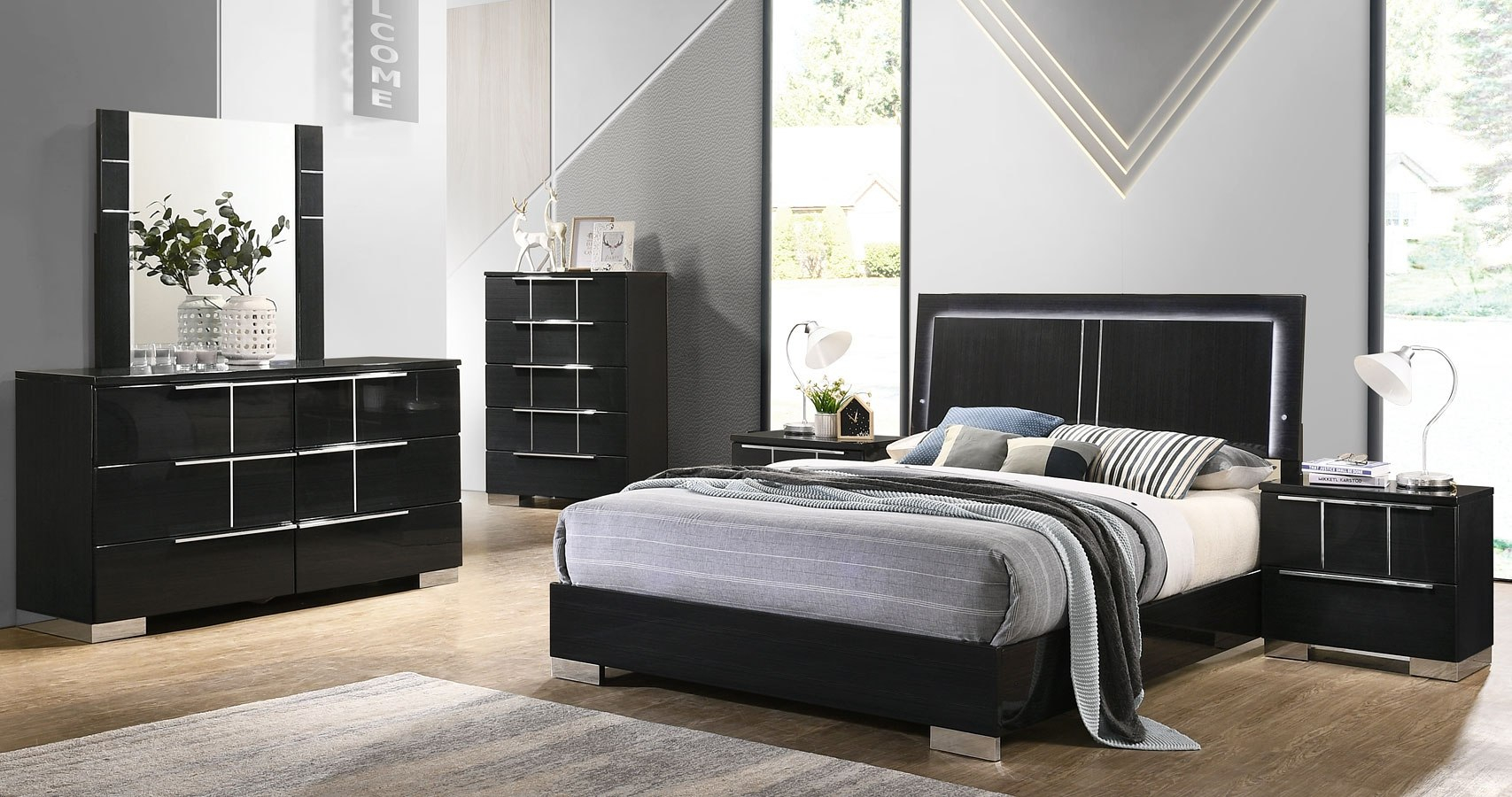 Aviva Panel Bedroom Set regarding measurements 1707 X 900