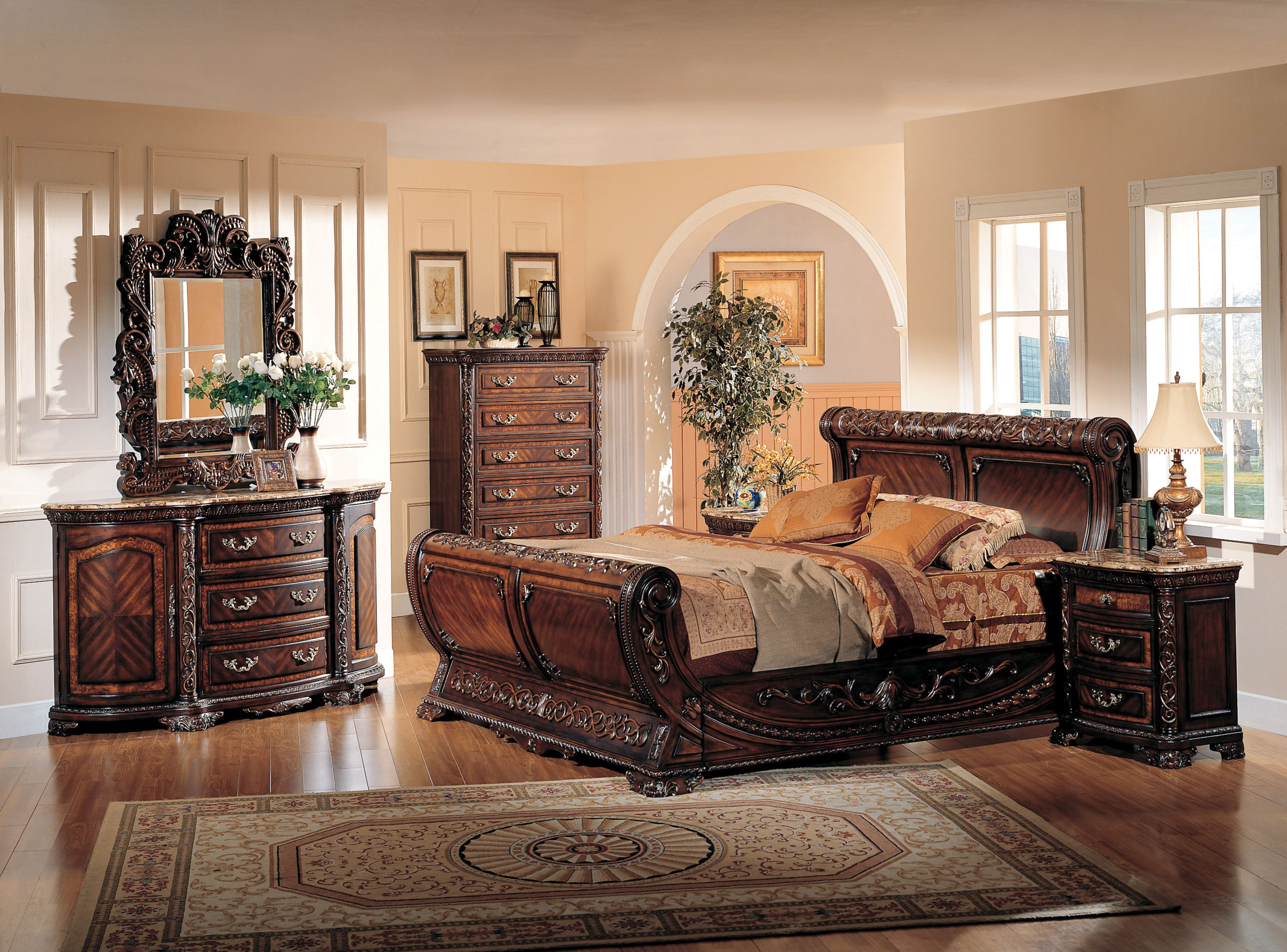 B1008 5 Pcs Providence Sleigh Bedroom Set Sleigh Bedroom intended for proportions 3460 X 2560