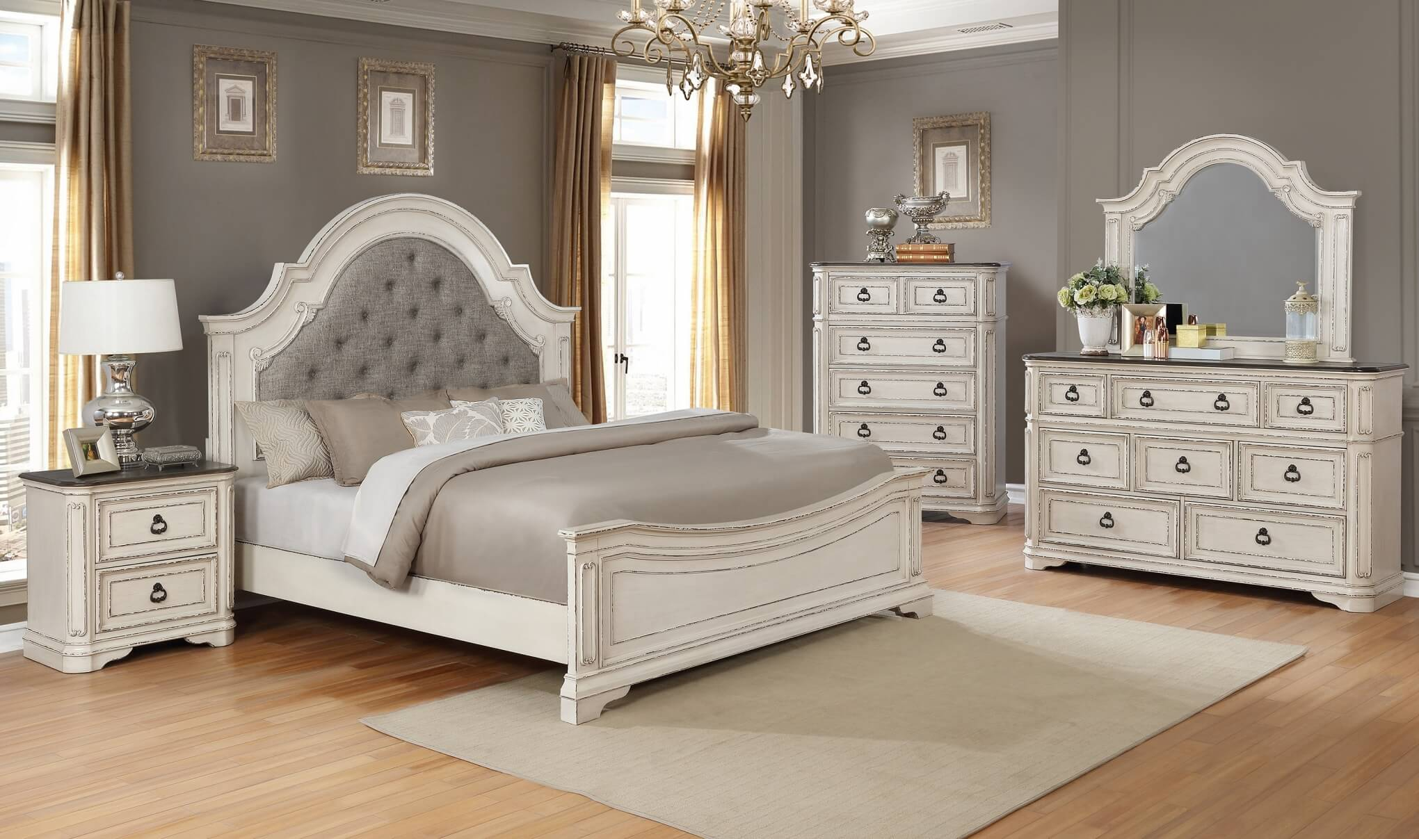 B1640 Magnolia Antique White Bedroom Set pertaining to proportions 2040 X 1207