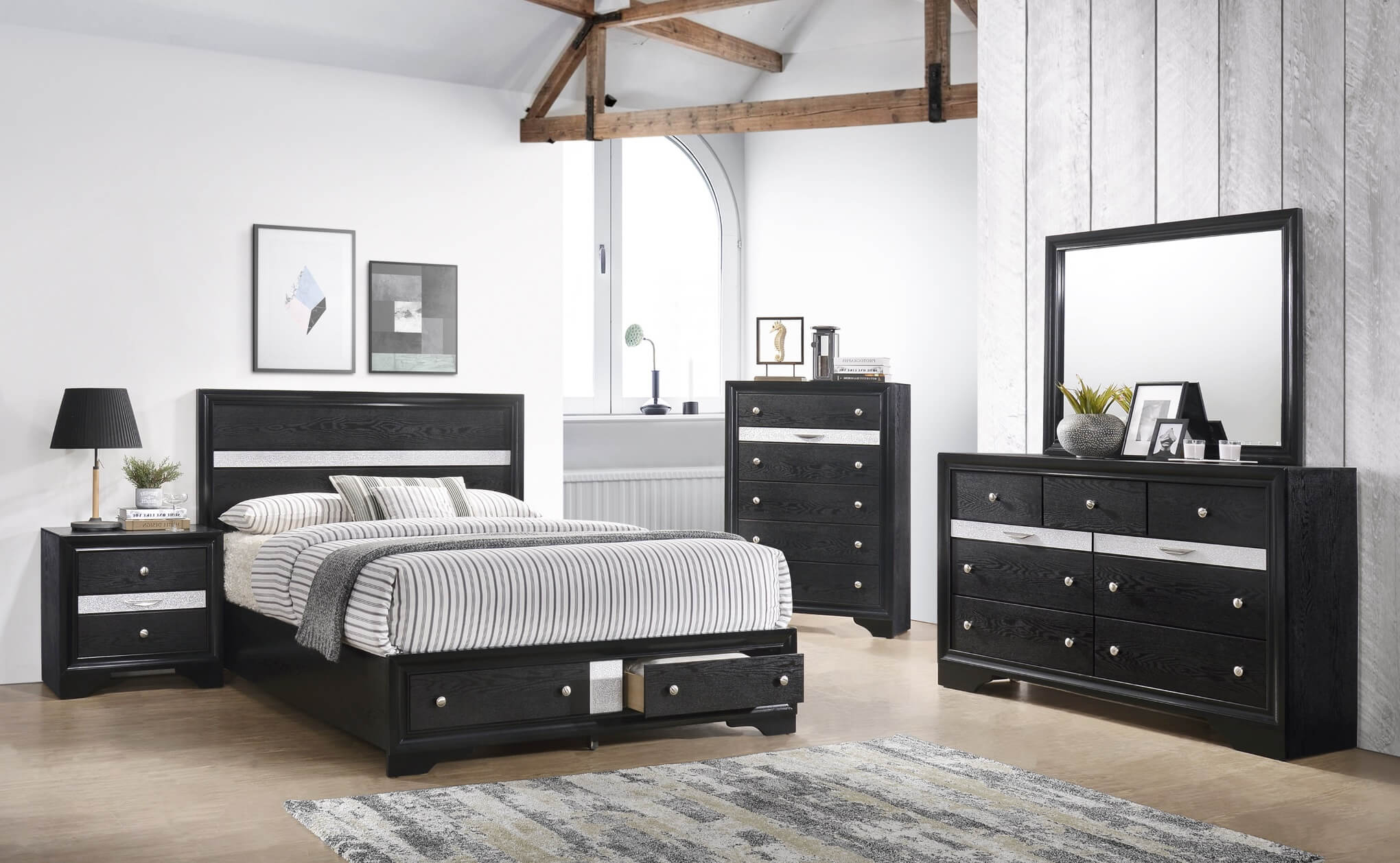 B4670 Regata Black Storage Bedroom Set pertaining to proportions 2040 X 1258