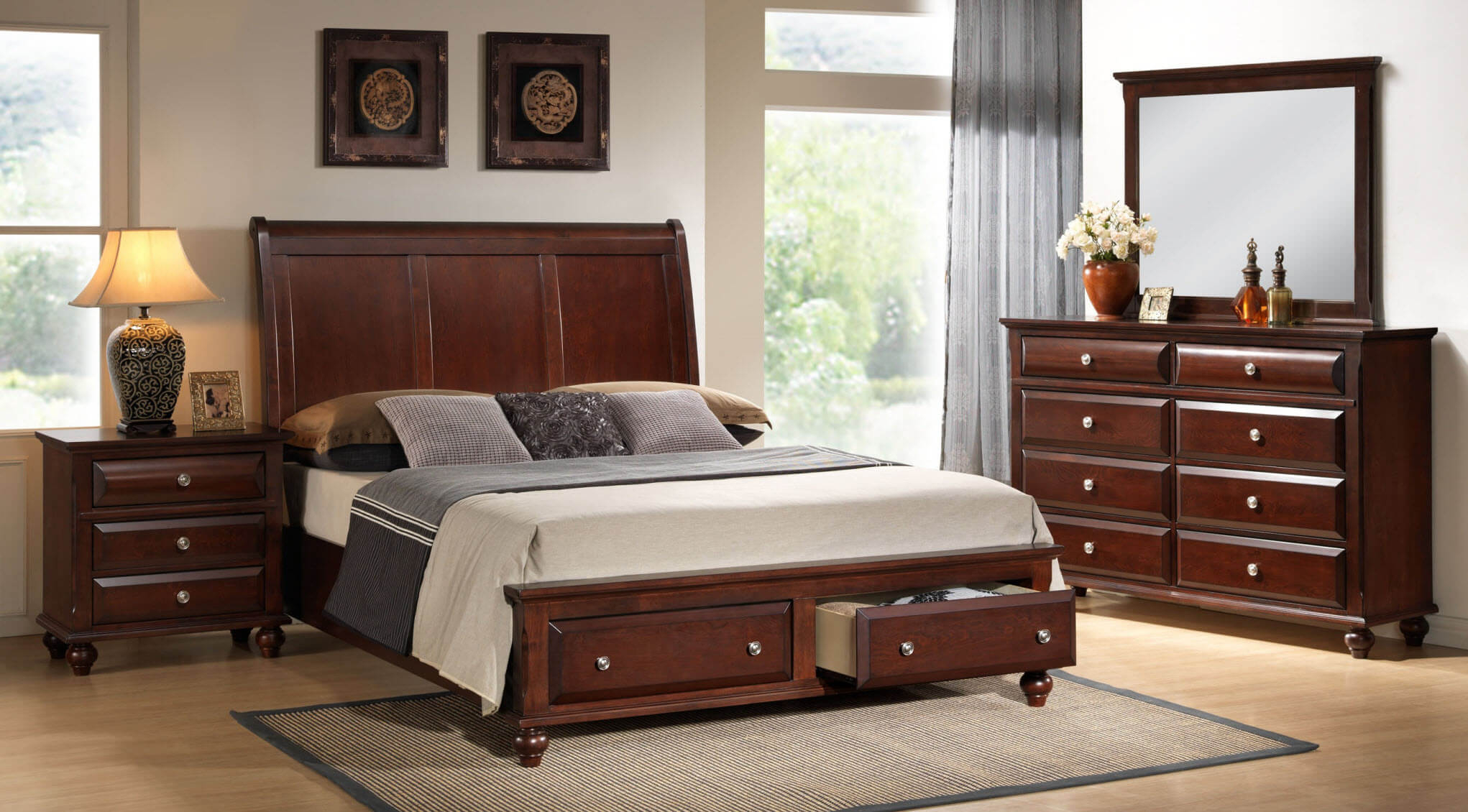 B506 Porter Brown Cherry Bedroom Set Discontinued regarding proportions 2042 X 1130