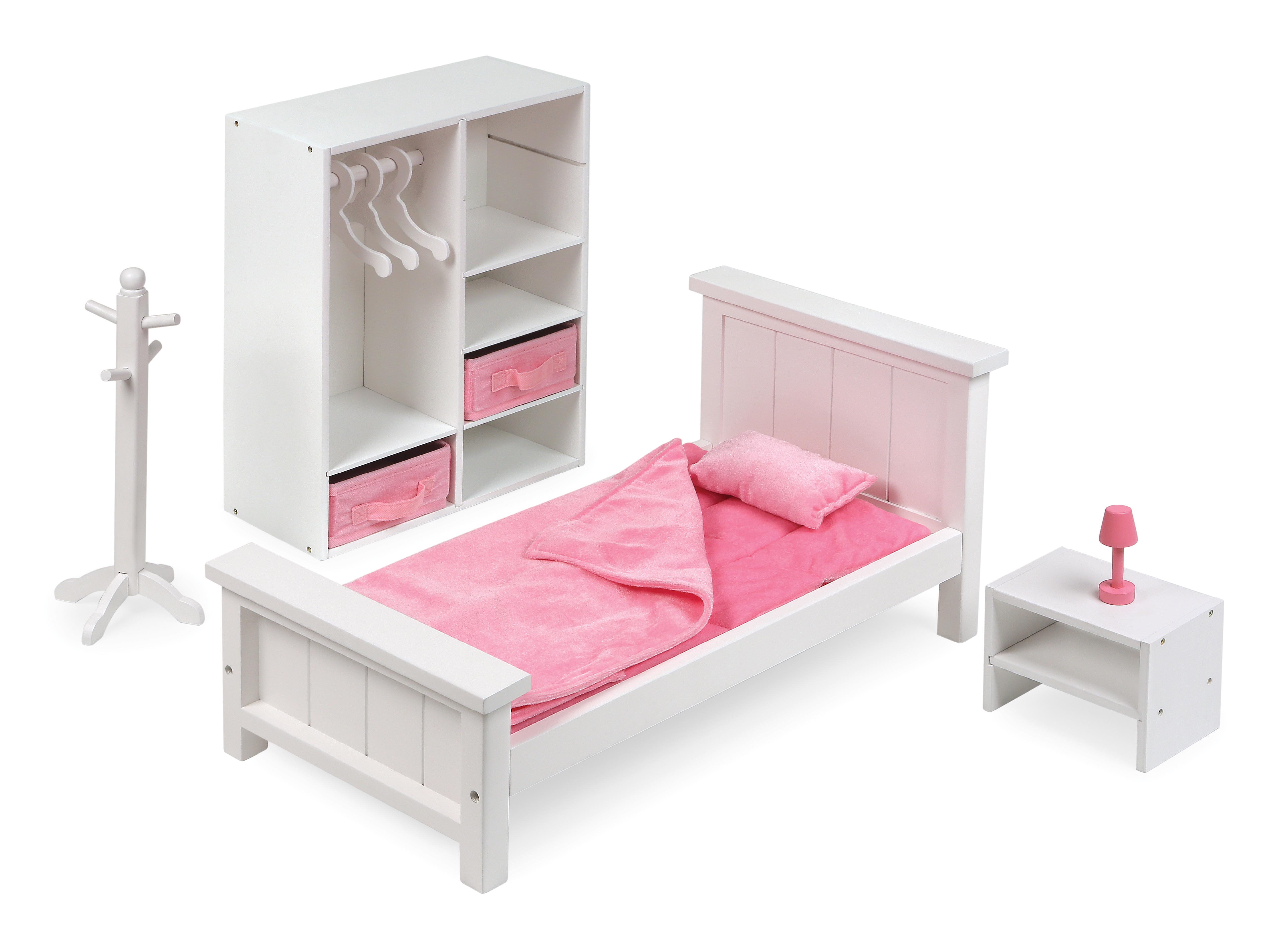 Badger Basket Bedroom Furniture Set For 18 Inch Dolls Whitepink Fits American Girl My Life As Most 18 Dolls regarding dimensions 5192 X 3812