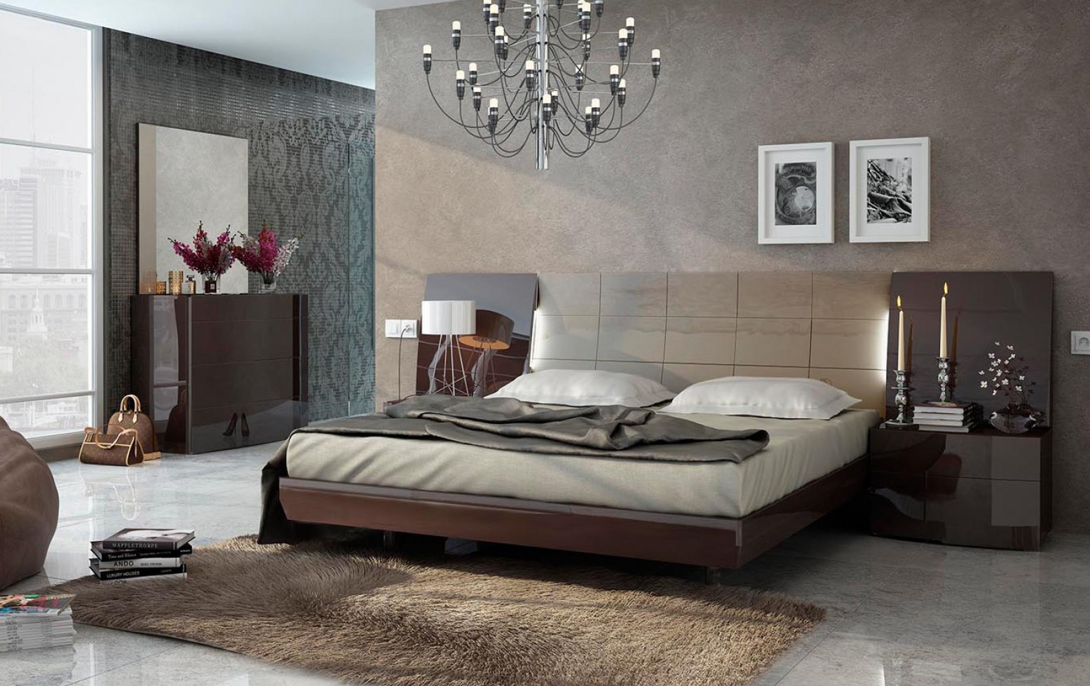 Barcelona Queen Size Bedroom Set within size 1555 X 979