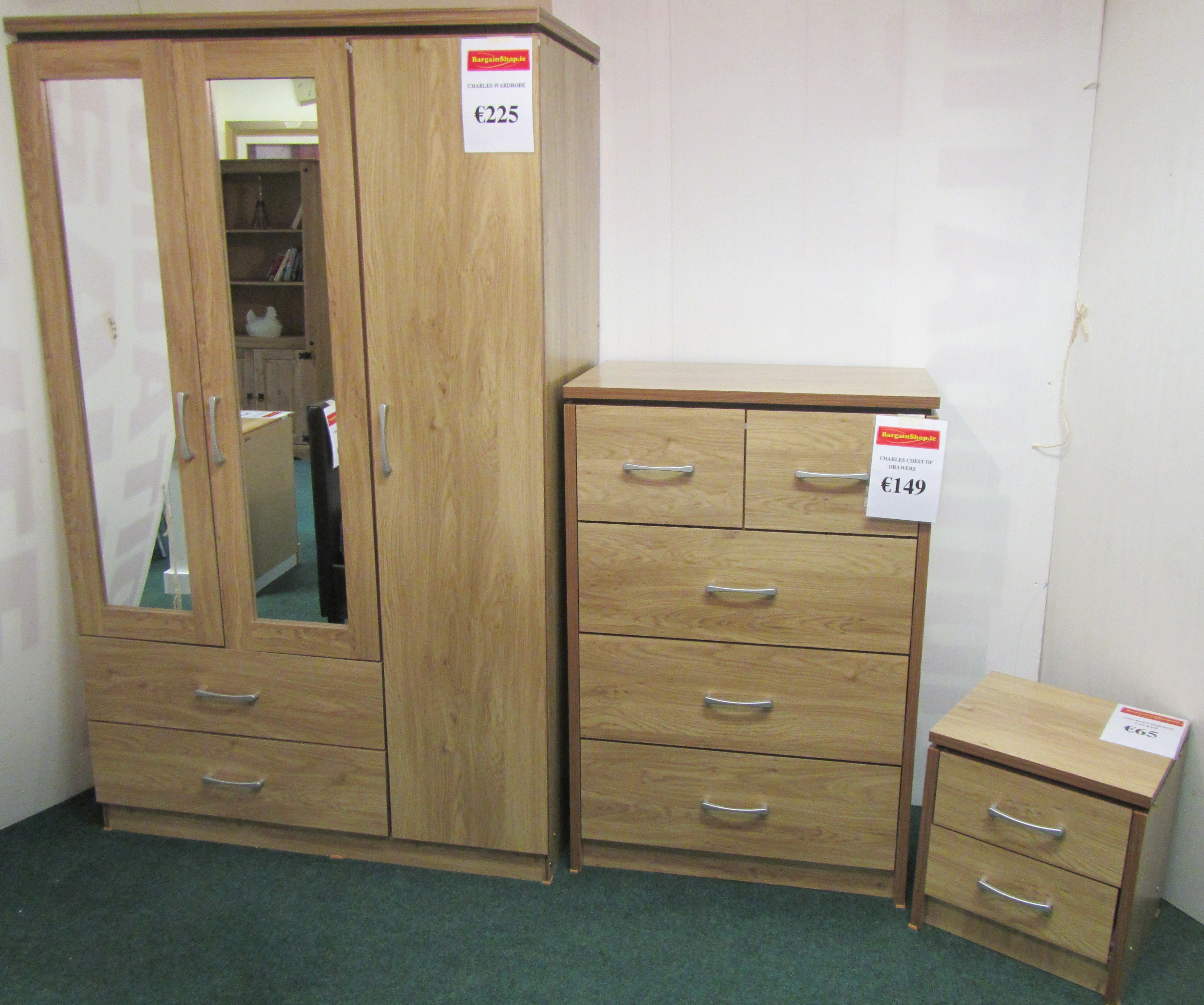 Bbs632 Charles Bedroom Set Includes 3 2 Wardrobe 3 2 Chest Of Drawers Bedside Locker in size 3595 X 3000