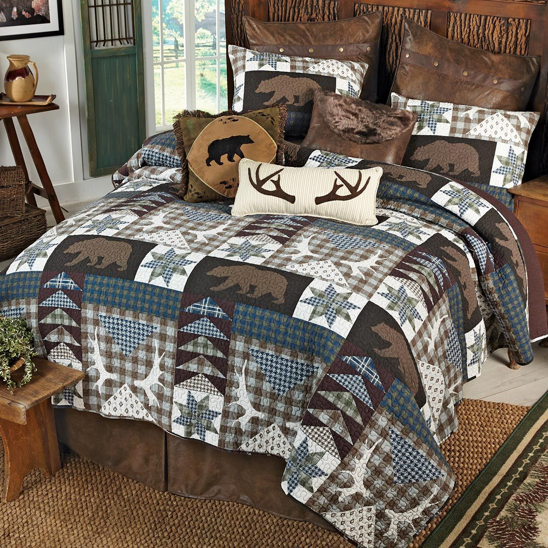 Bear Creek Lodge Quilt Set King In 2019 Beding Rustic Quilts with dimensions 1100 X 1100