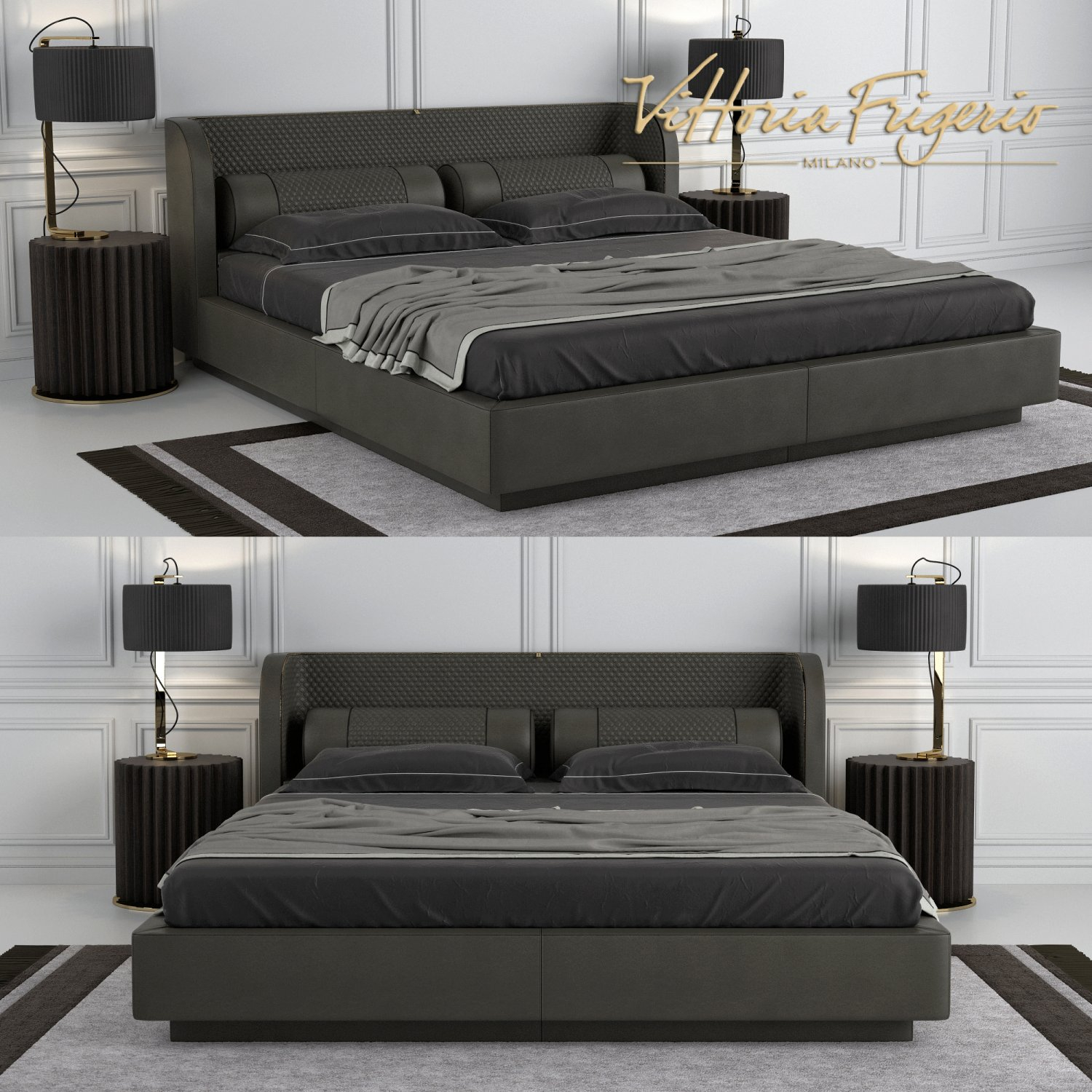 Bed Bellini Vittoria Frigerio 3d Model In Bedroom 3dexport throughout size 1500 X 1500