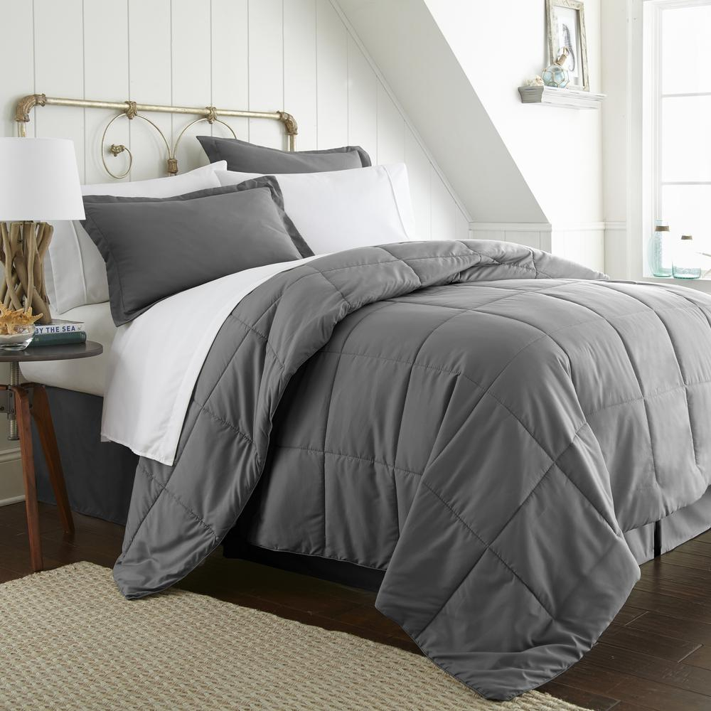 Bed In A Bag Performance Gray Queen 8 Piece Bedding Set throughout measurements 1000 X 1000